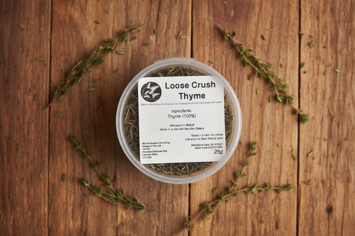 Loose Crush Thyme Pot - Rustic Background