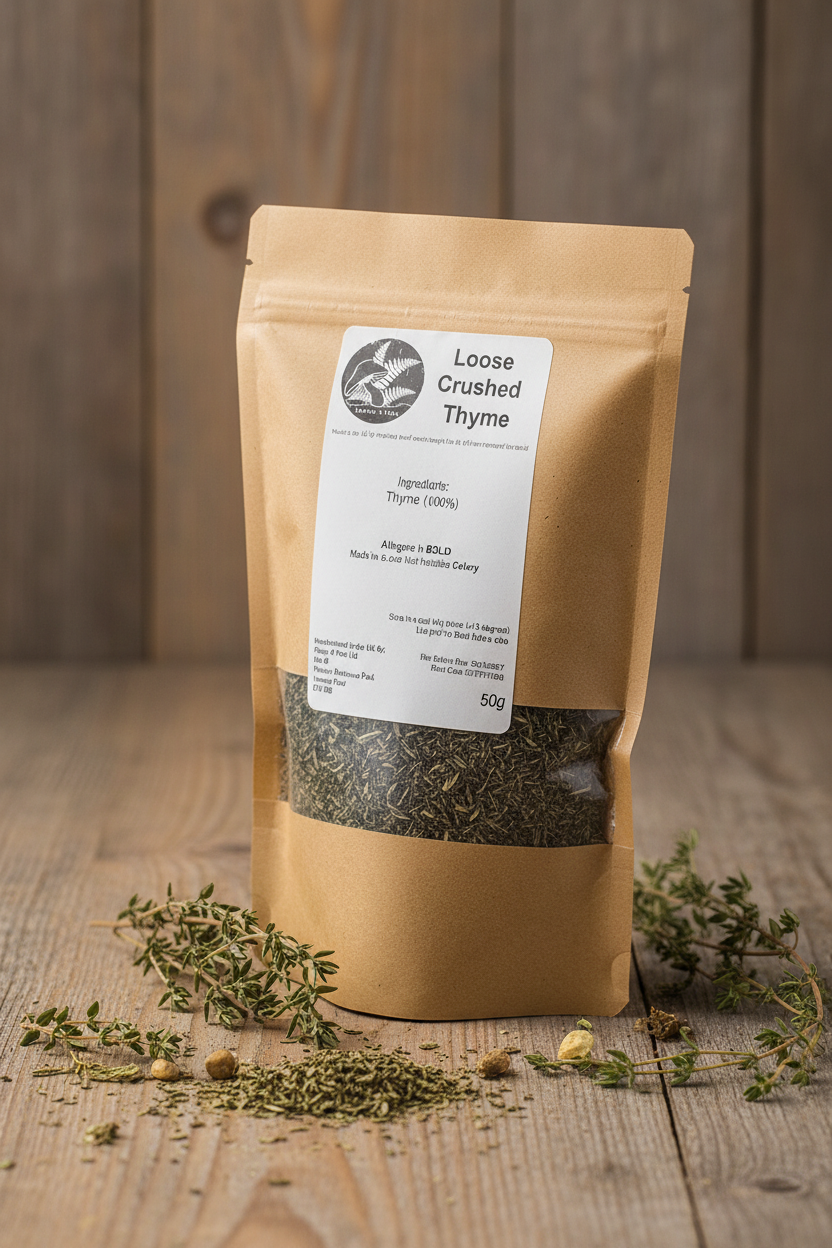 Loose Crushed Thyme Pouch - Rustic