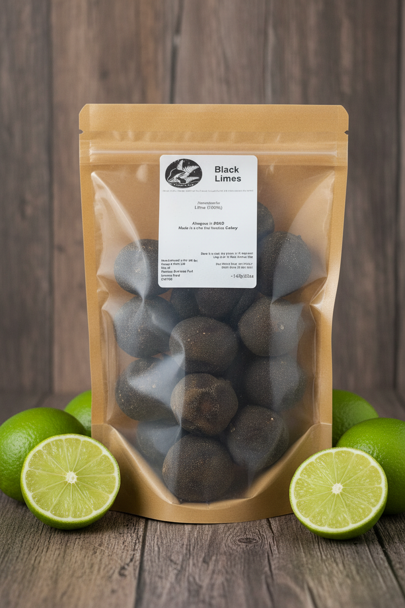 Whole Black Limes Large Pouch - Fresh Limes